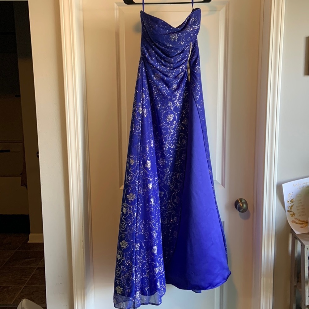 Reign On Blue Glitter‎ Rhinestone Formal Dress